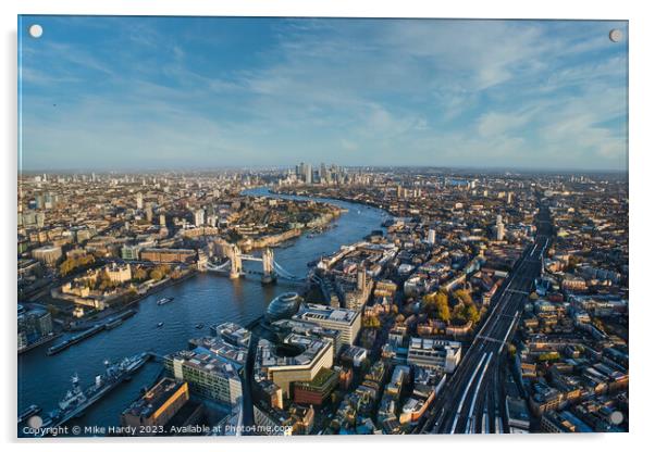 Aerial view of London Acrylic by Mike Hardy