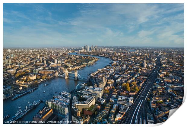 Aerial view of London Print by Mike Hardy