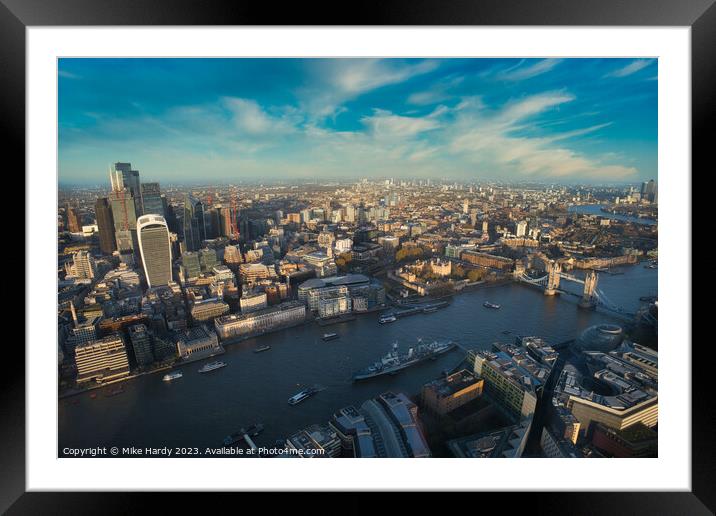 London view from the skies Framed Mounted Print by Mike Hardy