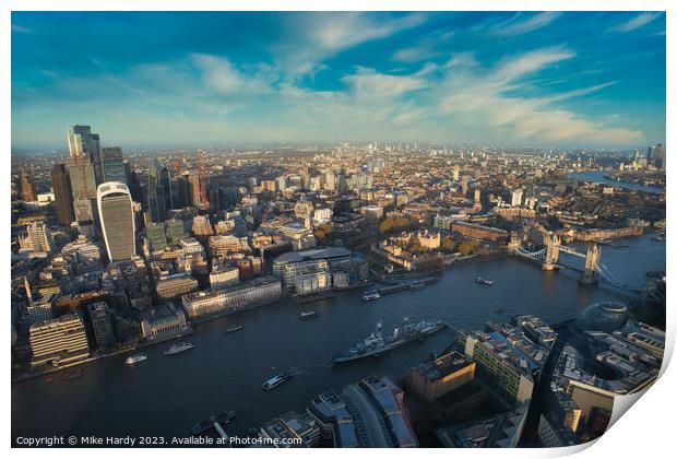 London view from the skies Print by Mike Hardy
