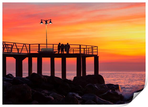 Photograph with a reddish sunrise at sea Print by Vicen Photo