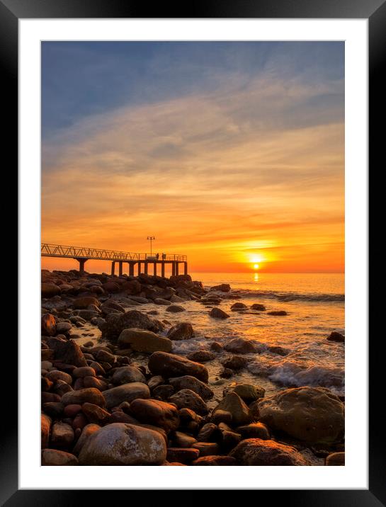 Photography with the spectacular sunrise from a beach on the Costa Azahar Framed Mounted Print by Vicen Photo