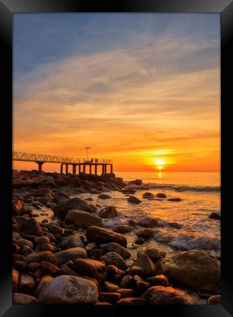 Photography with the spectacular sunrise from a beach on the Costa Azahar Framed Print by Vicen Photo