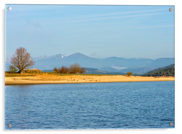 Photography with a calm day in the Ebro reservoir Acrylic by Vicen Photo