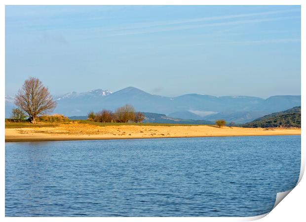Photography with a calm day in the Ebro reservoir Print by Vicen Photo