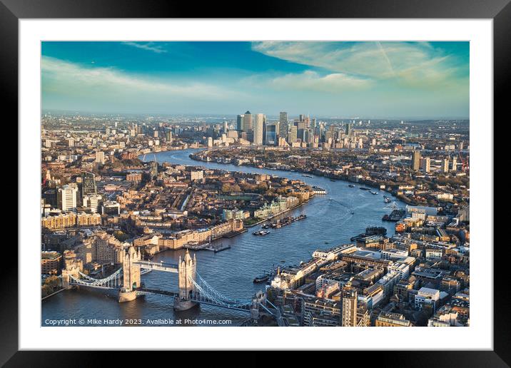 London Skyline Aerial view Framed Mounted Print by Mike Hardy