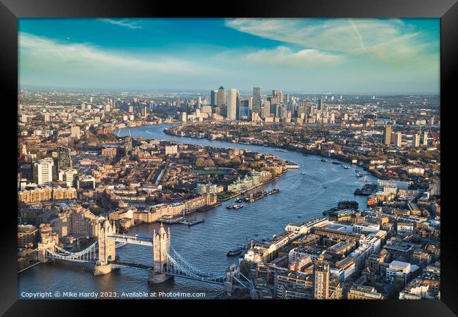 London Skyline Aerial view Framed Print by Mike Hardy