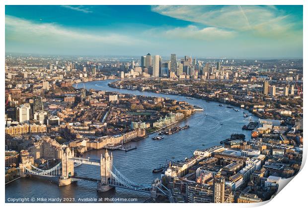 London Skyline Aerial view Print by Mike Hardy