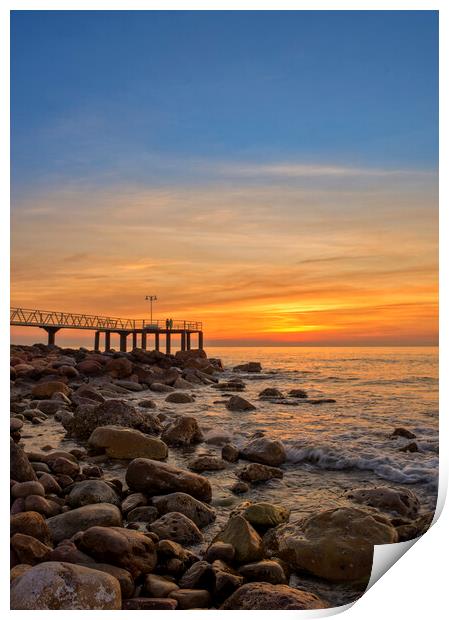 Photograph with a multi-colored sky at sunrise by the sea Print by Vicen Photo