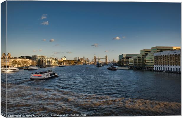 River Thames looking towards Tower Bridge Canvas Print by Mike Hardy