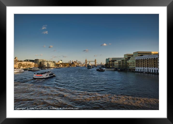 River Thames looking towards Tower Bridge Framed Mounted Print by Mike Hardy
