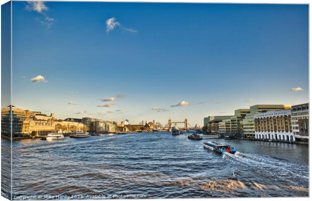 Cityscape view of the Thames towards Tower Bridge Canvas Print by Mike Hardy