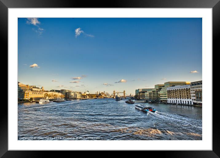 Cityscape view of the Thames towards Tower Bridge Framed Mounted Print by Mike Hardy