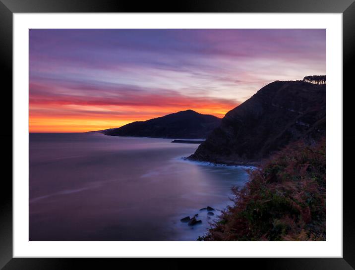Photography with a beautiful and calm multicolored sunset by the sea Framed Mounted Print by Vicen Photo