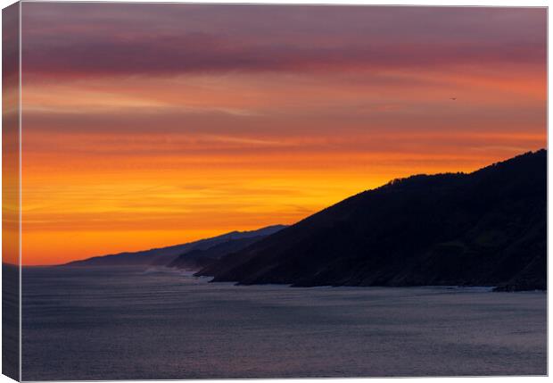 Photography with a colorful sunrise in a calm sea in Zarautz Canvas Print by Vicen Photo