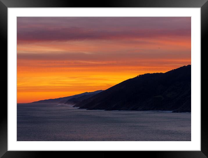 Photography with a colorful sunrise in a calm sea in Zarautz Framed Mounted Print by Vicen Photo