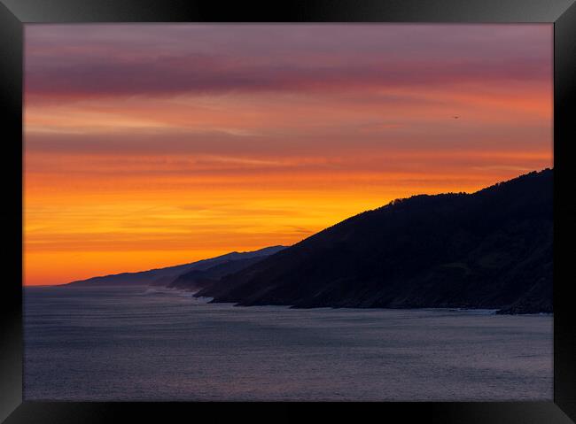 Photography with a colorful sunrise in a calm sea in Zarautz Framed Print by Vicen Photo