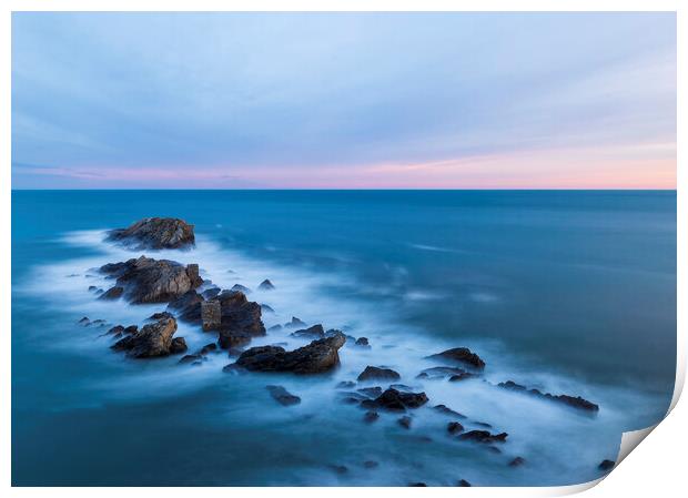 Photograph with a calm and cloudy sunset from the Talaimendi viewpoint Print by Vicen Photo