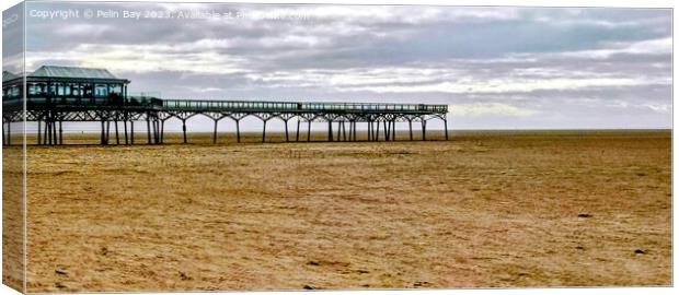 Lytham st Anne's seaside pier on a February afternoon  Canvas Print by Pelin Bay