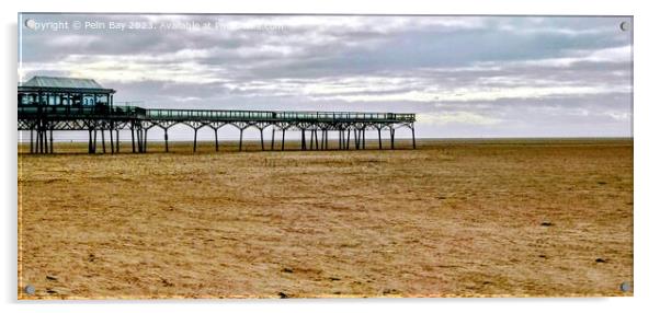 Lytham st Anne's seaside pier on a February afternoon  Acrylic by Pelin Bay