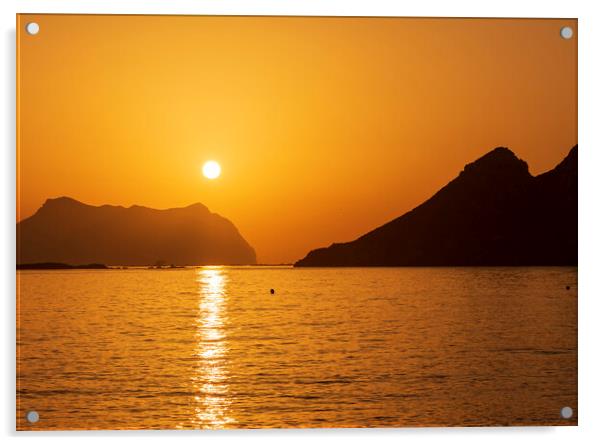 Photography with a sunrise on the beach of the cocedores del hornillo in Aguilas Acrylic by Vicen Photo