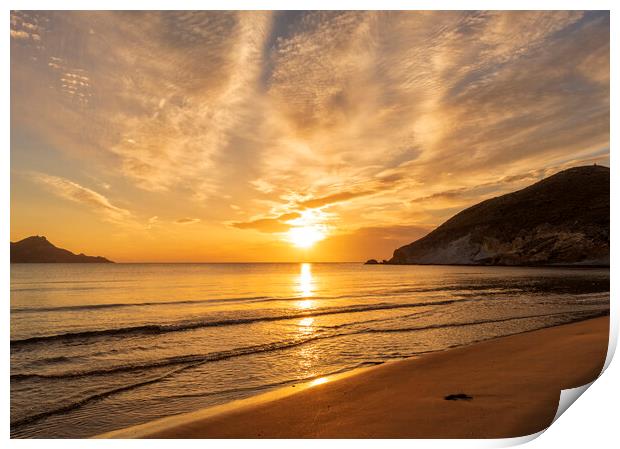 Photography with a sunrise on the Genoveses beach Print by Vicen Photo