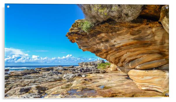 Bondi beach Sydney Australia, close up of sandston Acrylic by mauro vescovi