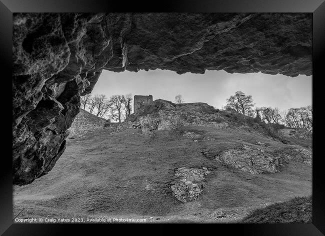 Peveril Castle Cave Dale Peak District Framed Print by Craig Yates