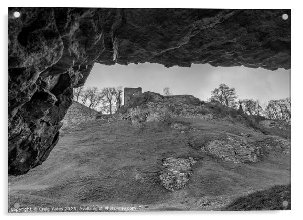 Peveril Castle Cave Dale Peak District Acrylic by Craig Yates