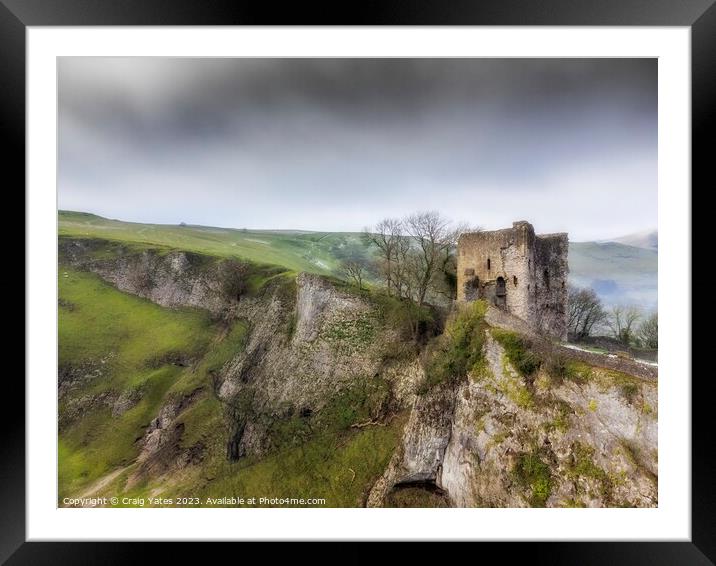 Peveril Castle Castleton Peak district Framed Mounted Print by Craig Yates