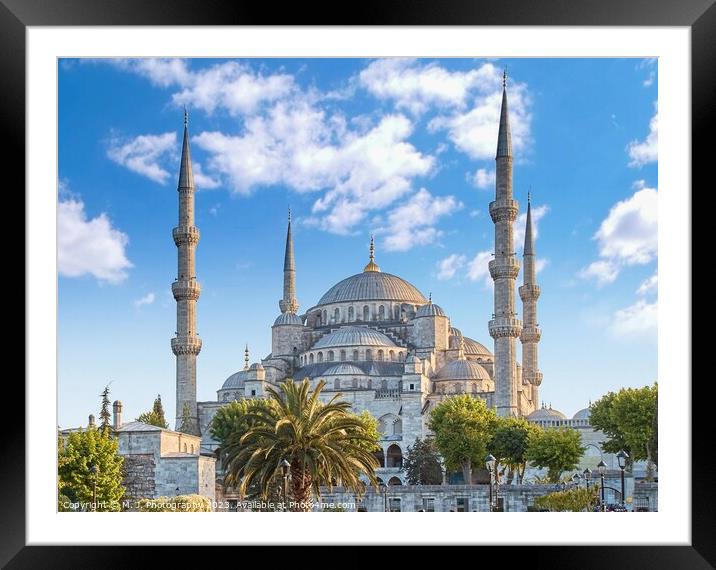 Sultan Ahmed Mosque or The Blue Mosque in Istanbul  Framed Mounted Print by M. J. Photography