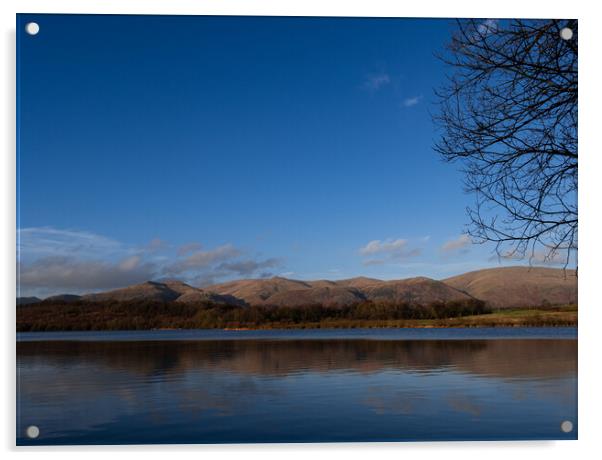 View of the Ochil Hills from Gartmorn Dam  Acrylic by Emma Dickson