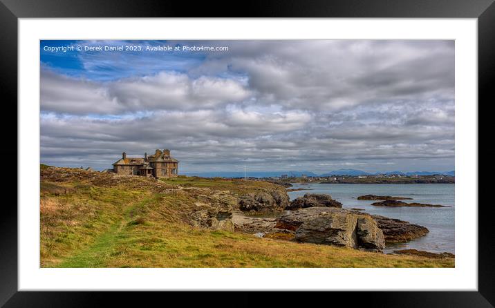 Majestic Mansion Overlooking Turbulent Waters Framed Mounted Print by Derek Daniel