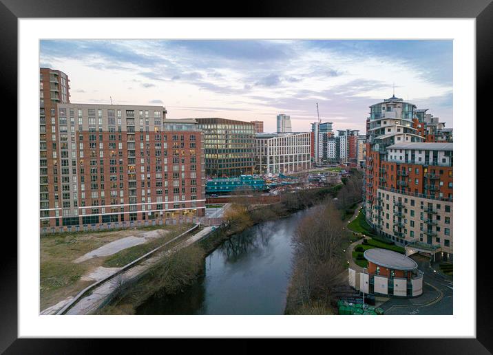 Leeds Cityscape Framed Mounted Print by Apollo Aerial Photography