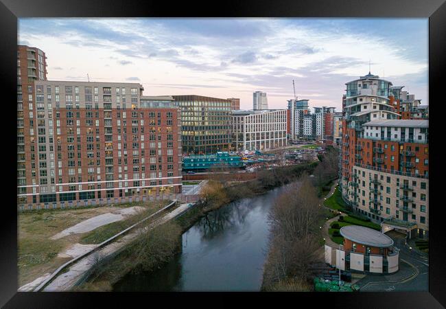 Leeds Cityscape Framed Print by Apollo Aerial Photography