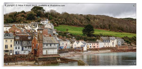 The Village Of Kingsand Cornwall Acrylic by Peter F Hunt