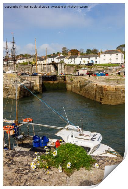 Charlestown Harbour Cornwall Coast Print by Pearl Bucknall