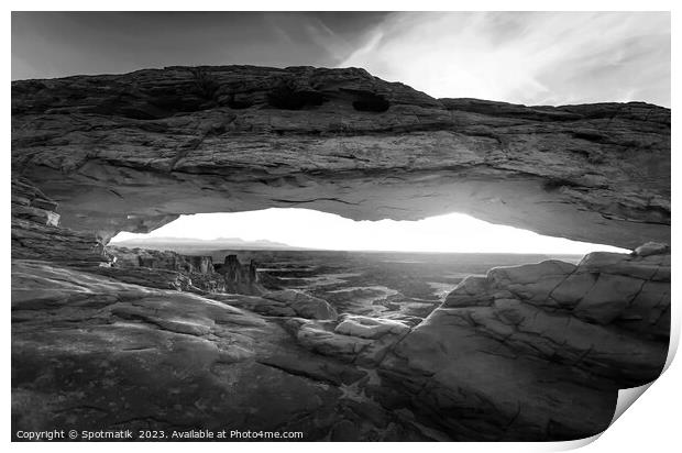 Desert sunrise view Mesa Arch Moab Utah America  Print by Spotmatik 