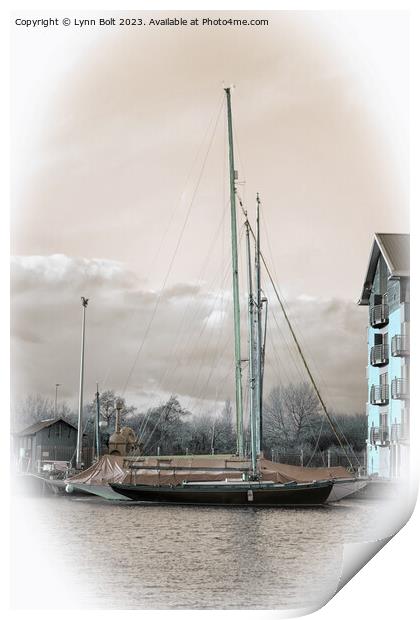 Yachts at Gloucester Quays Print by Lynn Bolt