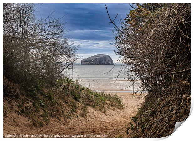 Bass Rock From Seacliff Beach. Print by John Godfrey Photography