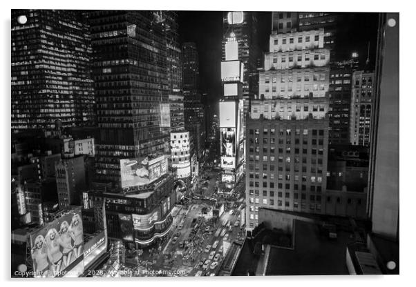 Night time Times Square Manhattan New York America Acrylic by Spotmatik 
