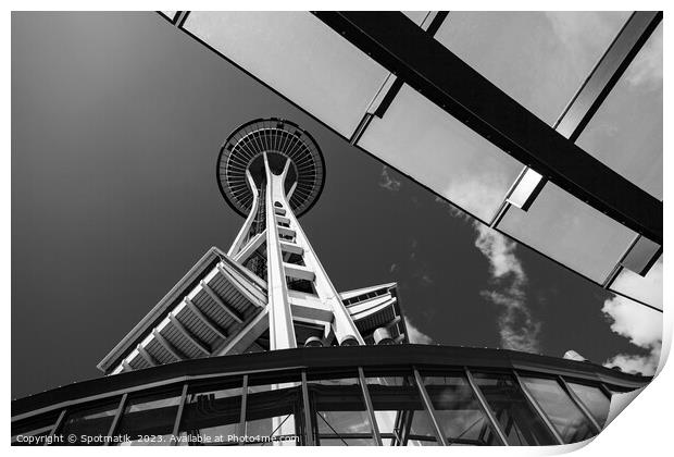 Seattle Space Needle tower and observation deck USA Print by Spotmatik 