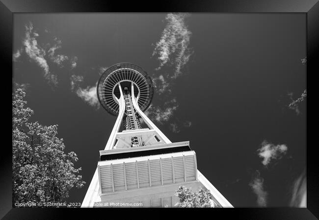 Seattle Space Needle tower and observation deck USA Framed Print by Spotmatik 