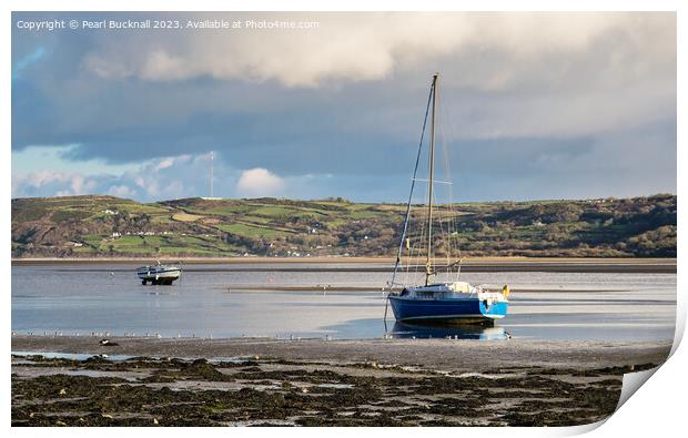 Approaching Tide in Red Wharf Bay Anglesey  Print by Pearl Bucknall