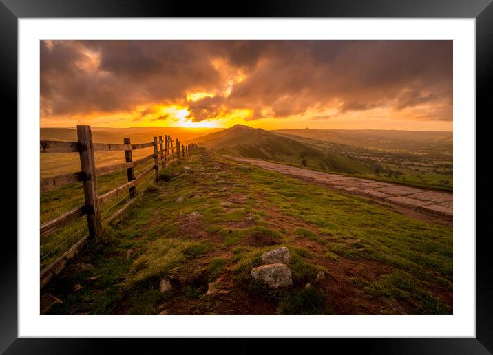 Great Ridge Sunrise Mam Tor Framed Mounted Print by Tim Hill