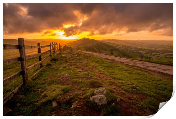 Great Ridge Sunrise Mam Tor Print by Tim Hill