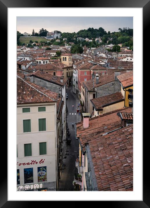 Cityscape of Vicenza in the Evening Framed Mounted Print by Dietmar Rauscher