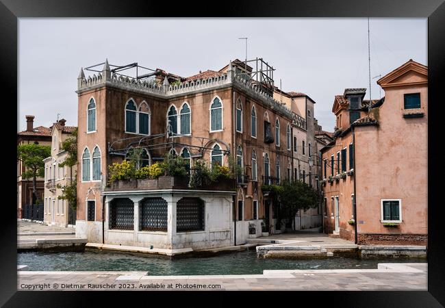 Venetian Palazzo in the Castello District of Venice Framed Print by Dietmar Rauscher