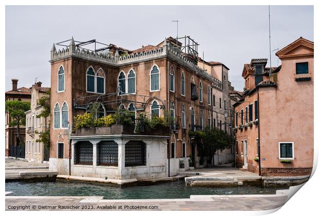Venetian Palazzo in the Castello District of Venice Print by Dietmar Rauscher