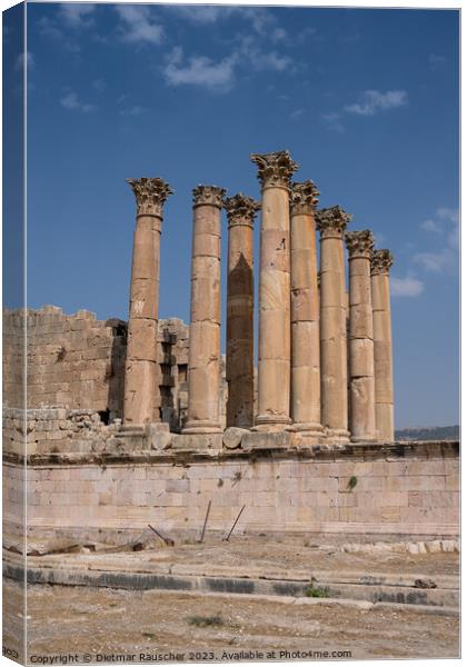 Artemis Temple Columns in Gerasa, Jordan Canvas Print by Dietmar Rauscher